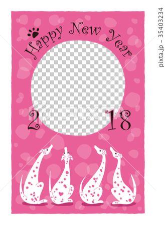 New Year's card with photo space. Dalmatian feeling 07. New Year's card with photo space. Dalmatian feeling 07. 35403234