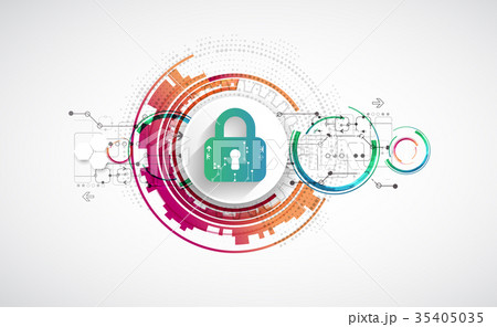 Technology security. Protection background. 35405035