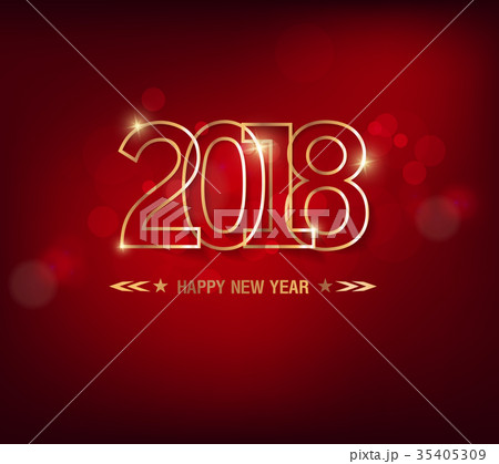 Happy new year 2018 greeting card  35405309