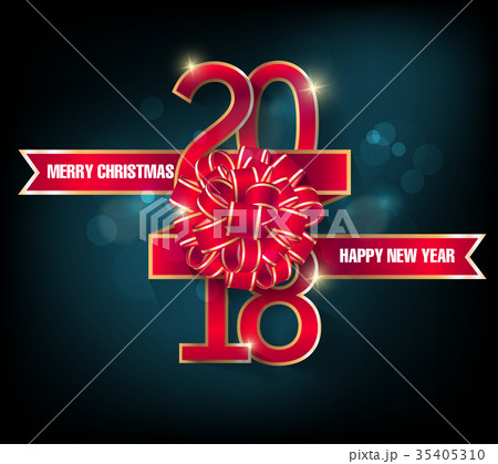 Happy new year 2018 greeting card  35405310