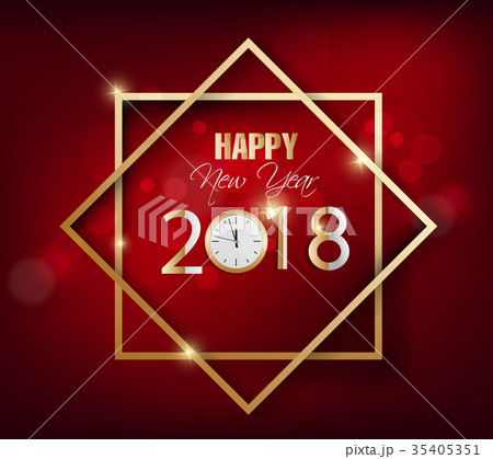 Happy new year 2018 greeting card Happy new year 2018 greeting card 35405351