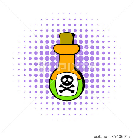 Poison bottle icon, comics style 35406917
