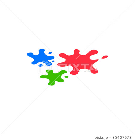 Paint blobs icon, isometric 3d style Paint blobs icon, isometric 3d style 35407678