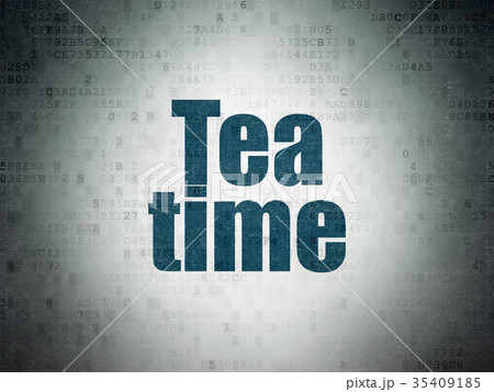 Time concept: Tea Time on Digital Data Paper 35409185
