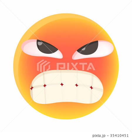 Angry emoticon icon, in cartoon style Angry emoticon icon, in cartoon style 35410451
