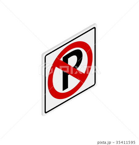 Parking is prohibited icon, isometric 3d style Parking is prohibited icon, isometric 3d style 35411595