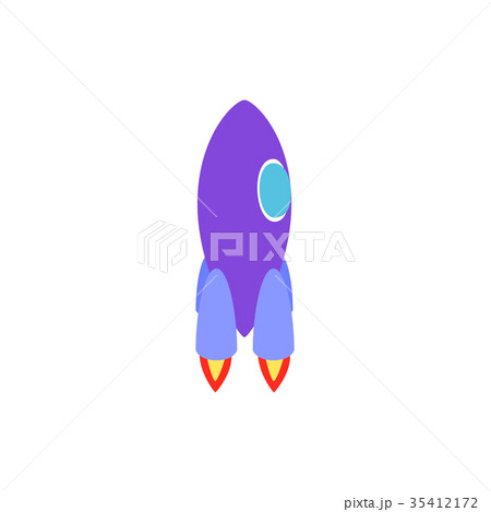 Purple rocket icon, isometric 3d style 35412172