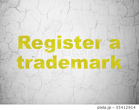 Law concept: Register A Trademark on wall Law concept: Register A Trademark on wall 35412914