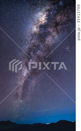 Landscape with Milky way galaxy over mountain. Landscape with Milky way galaxy over mountain. 35413709