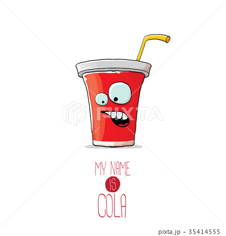 vector funny cartoon cute red party paper cola cup 35414555