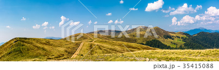 footpath through rolling hills of mountain ridge 35415088