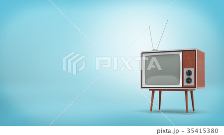 3d rendering a retro TV set with a long antenna 35415380