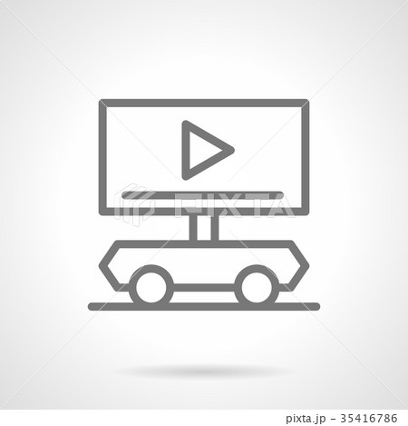 Video display on trailer simple line vector icon 35416786