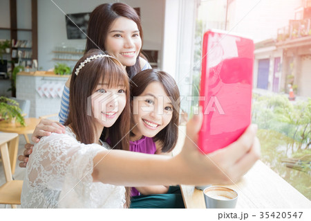 happy woman friends in restaurant happy woman friends in restaurant 35420547