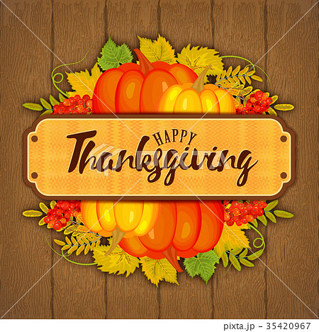 Illustration of greeting card for Thanksgiving Illustration of greeting card for Thanksgiving 35420967