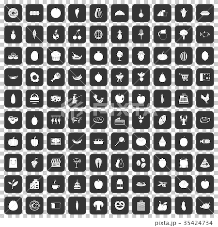 100 natural products icons set black 100 natural products icons set black 35424734