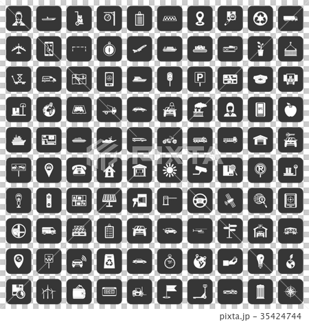 100 navigation icons set black 35424744