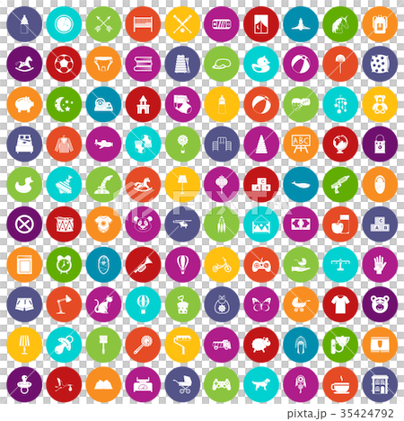 100 nursery icons set color 35424792
