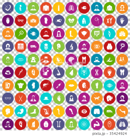 100 organ icons set color 35424924