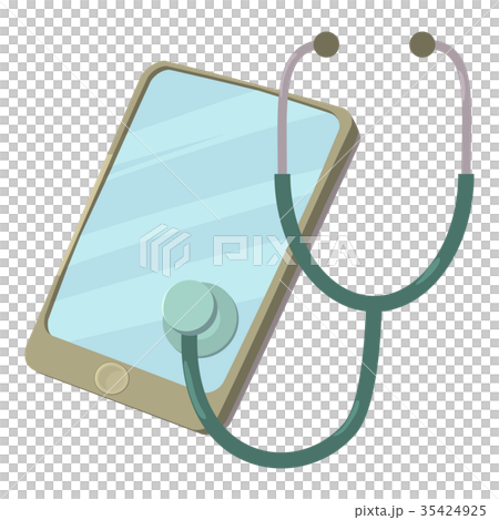 Smartphone diagnostic icon, cartoon style 35424925
