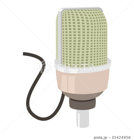 Retro microphone icon, cartoon style 35424956