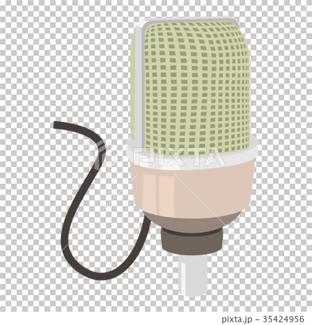 Retro microphone icon, cartoon style 35424956