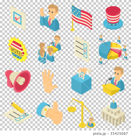 Election voting icons set, isometric style - Stock Illustration ...