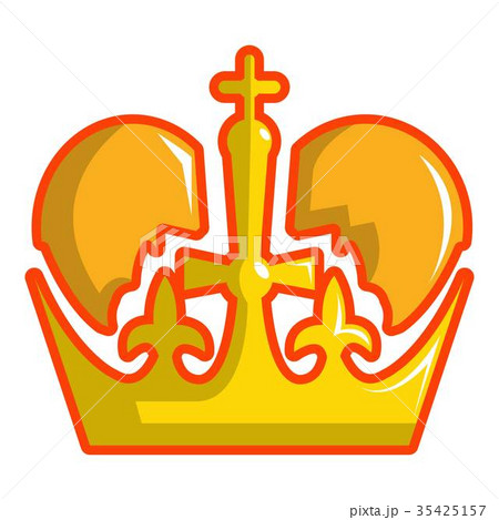 Monarch crown icon, cartoon style 35425157