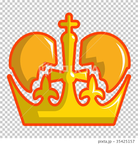 Monarch crown icon, cartoon style 35425157