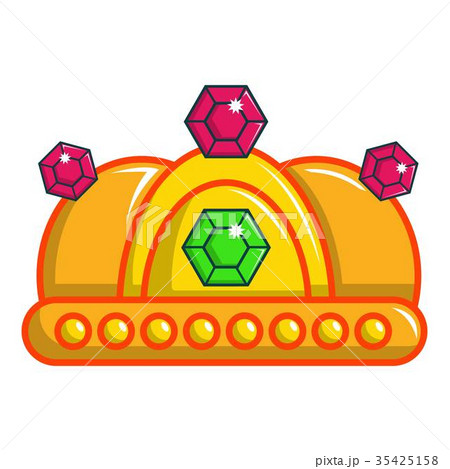 Ruby imperial crown icon, cartoon style 35425158