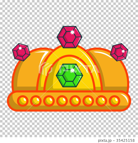 Ruby imperial crown icon, cartoon style 35425158