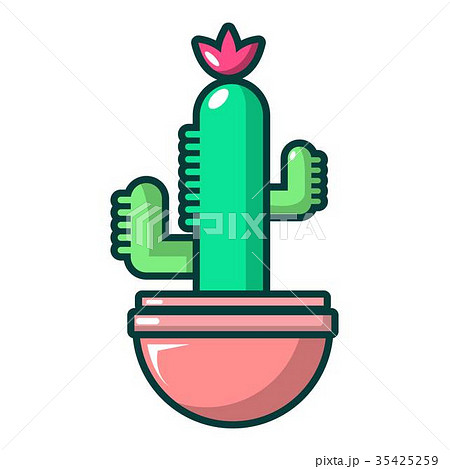 Cephalocereus cactus icon, cartoon style 35425259