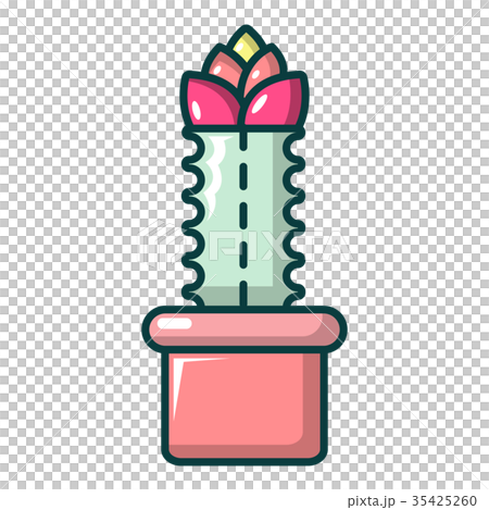 Schlumbergera cactus icon, cartoon style 35425260