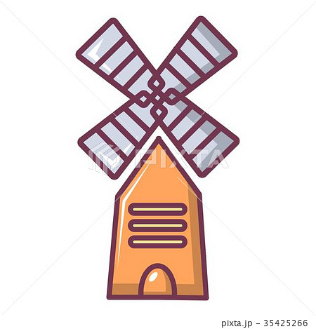 Farm windmill icon, cartoon style 35425266