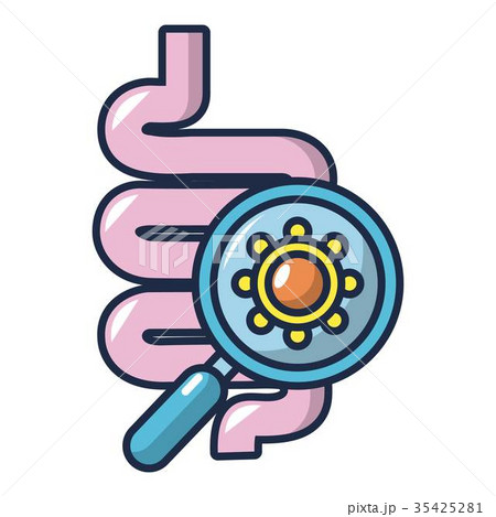 Bacteria in bowel icon, cartoon style Bacteria in bowel icon, cartoon style 35425281