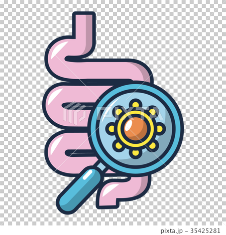 Bacteria in bowel icon, cartoon style Bacteria in bowel icon, cartoon style 35425281