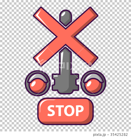 Traffic light stop railway icon, cartoon style Traffic light stop railway icon, cartoon style 35425282