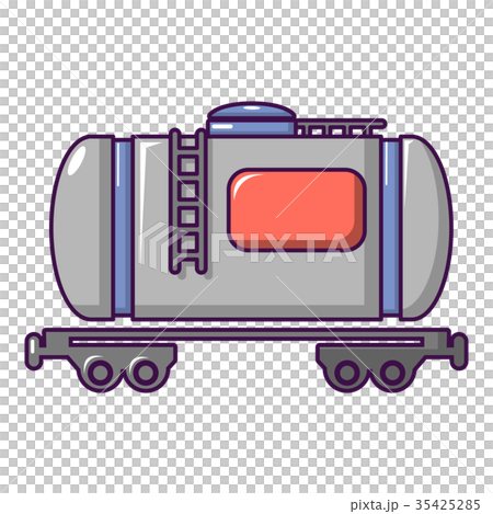 Gasoline railroad tanker icon, cartoon style Gasoline railroad tanker icon, cartoon style 35425285