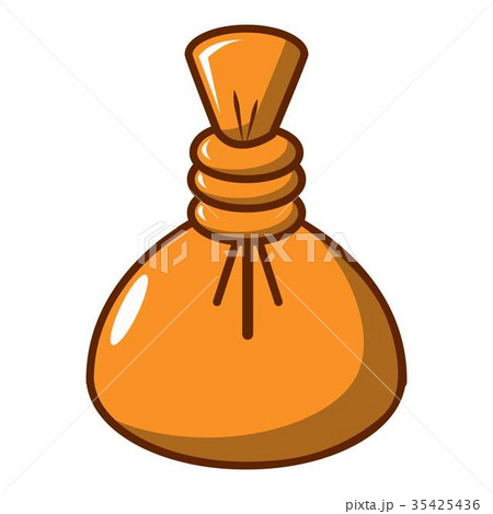 Herbal massage pouch icon, cartoon style 35425436