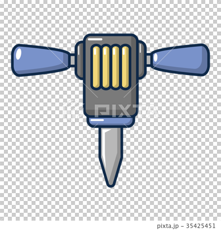 Pneumatic hammer icon, cartoon style 35425451