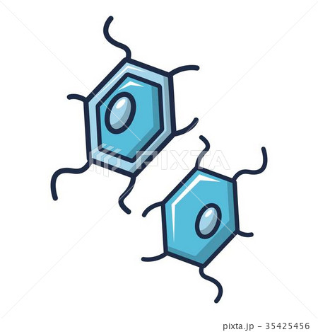 Bacterial cell icon, cartoon style 35425456