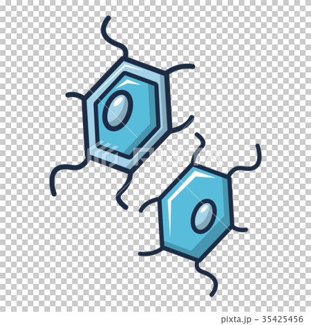 Bacterial cell icon, cartoon style 35425456