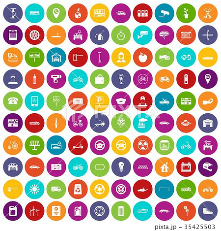 100 parking icons set color 35425503