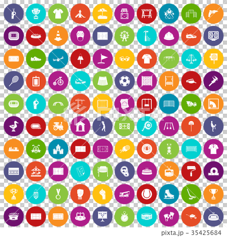 100 playground icons set color 35425684