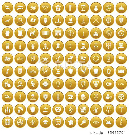 100 shield icons set gold 100 shield icons set gold 35425794