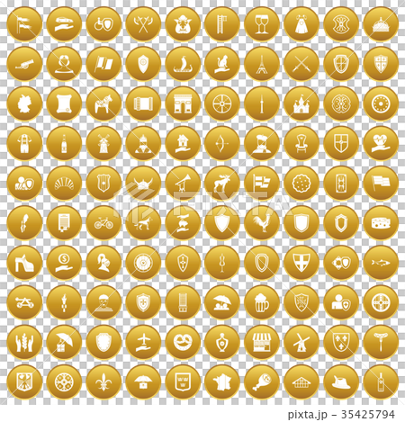 100 shield icons set gold 100 shield icons set gold 35425794