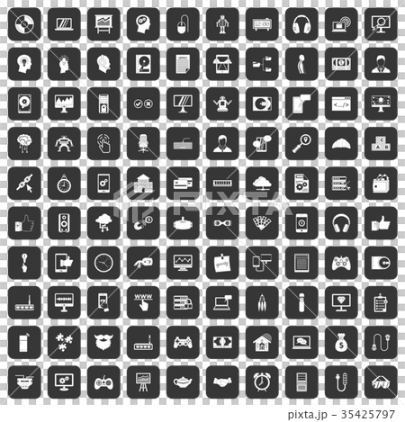 100 programmer icons set black 100 programmer icons set black 35425797