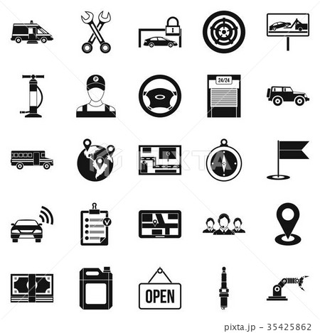 Employment icons set, simple style 35425862