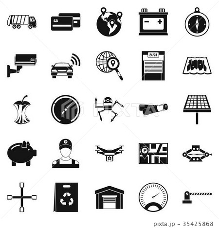 Car repair icons set, simple style Car repair icons set, simple style 35425868
