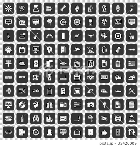 100 settings icons set black 100 settings icons set black 35426009